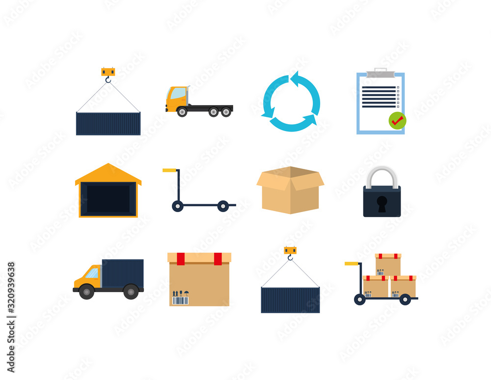 Poster Isolated delivery icon set vector design