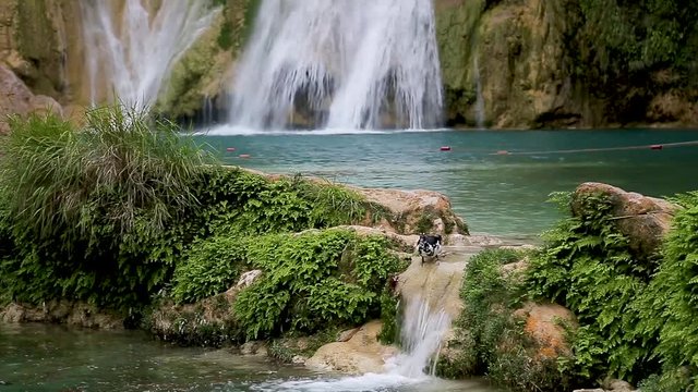 Magnificent view of the Tamul waterfall, San Luis Potosi