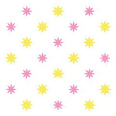 The Amazing of Colorful Floral Pink and Yellow, Abstract, Repeat, Illustrator Pattern Wallpaper 