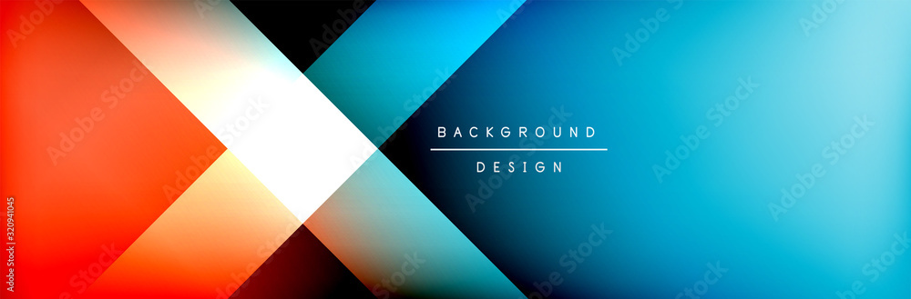 Poster Abstract background - squares and lines composition created with lights and shadows. Technology or business digital template