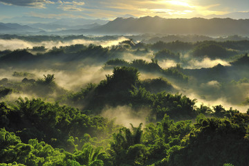 Famous sunrise landscape in Erliao Zuojhen Tainan
