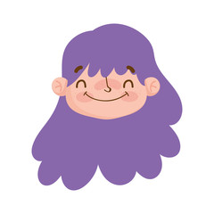 cute face girl expression curly purple hair
