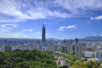 Scenic shot of Taipei 101 building