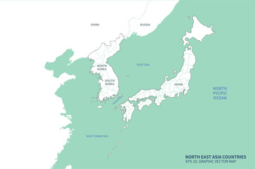 Fototapeta na wymiar map of korea, dokdo map. vector of korea map. korean peninsula