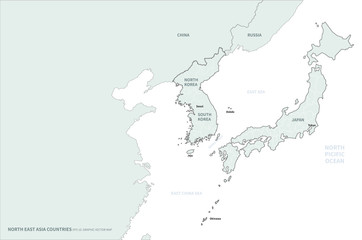 Fototapeta premium map of korea, dokdo map. vector of korea map.