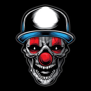 skull clown vector logo illustration