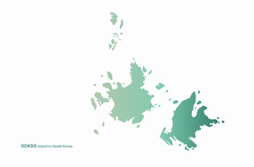 map of korea, dokdo map. vector of korea map.