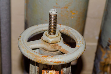 Rusty valve of the heating pipe.
