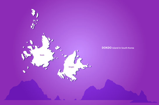map of korea, dokdo island map. vector of korea map.