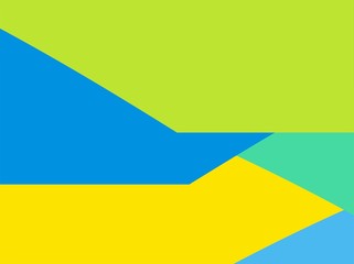 The Amazing of Colorful Art Green, Blue and Yellow, Abstract Modern Shape Background or Wallpaper