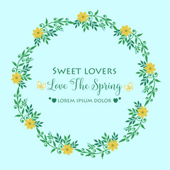 Obraz premium Ornate of leaf and floral frame, for elegant love spring greeting card pattern design. Vector