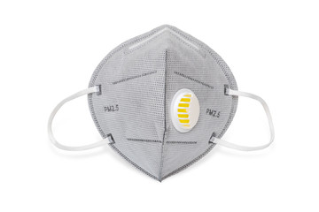 protection factor for PM2.5, corona virus  filtering face mask - disposable dust face mask on white...