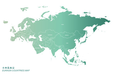 Obraz na płótnie Canvas eurasia country region. asia countries map. asia map.