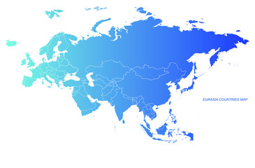 Obraz na płótnie Canvas asia countries map. asia map. eurasia map. 