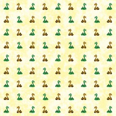 The Amazing of Cute Green and Brown Snake Issues the Tongue Illustration, Cartoon Funny Character, Pattern Wallpaper