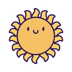 cute kawaii sun summer cartoon character