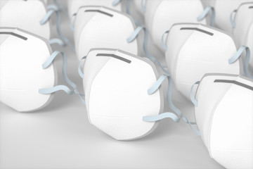 Medical mask with white background,3d rendering.