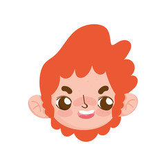 little boy curly hair red face expression