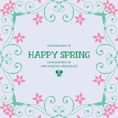 Antique Pattern of leaf and wreath frame, for happy spring greeting card design. Vector