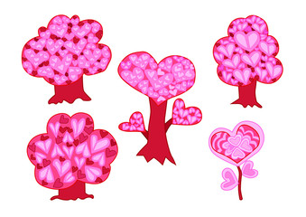 heart tree on white background design illustration vector