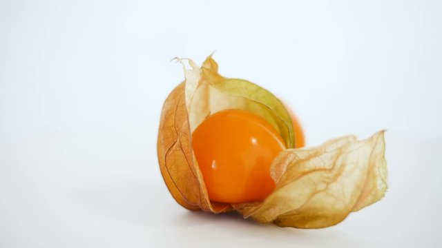 Close up rotation of fresh cape gooseberry fruit , 4k resolution