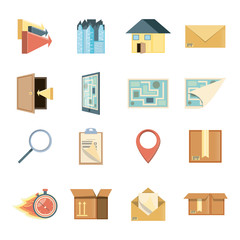 Delivery icon set vector design