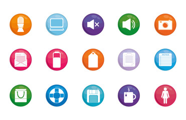 Isolated office and business icon set vector design