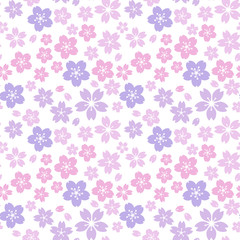 芝桜の花柄パターン（薄紫、ピンク色）ふんわり、甘い、ロマンチック