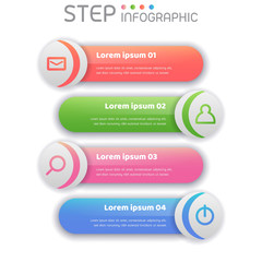 Obraz premium Geometric shape elements with steps,options,milestone,processes or workflow.Business data visualization.Creative step infographic template for presentation,vector illustration.