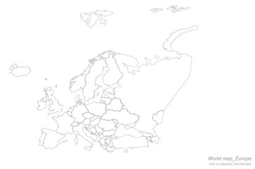 european countries map. continental map. world map. graphic design map. 