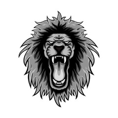 gray color lion roars illustration, lion mascot logo