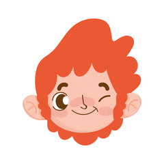 Obraz premium little boy curly hair red face expression