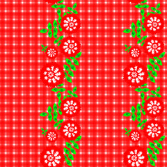 seamless pattern with red flowers