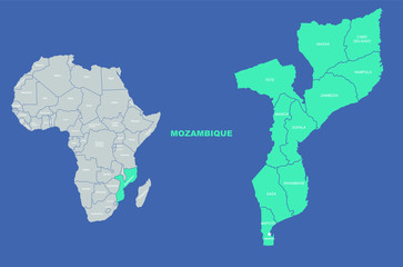 Fototapeta premium africa map. world map of africa countries. 