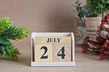 July 24, Vintage natural calendar.