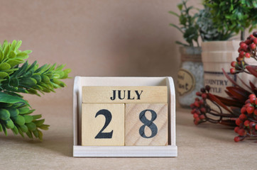 July 28, Vintage natural calendar.