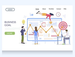 Business goal vector website landing page design template