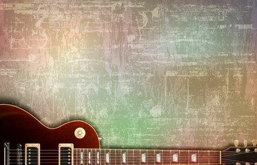 abstract gray grunge vintage sound background classic electric guitar vector illustration