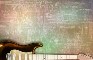 abstract gray grunge vintage sound background electric guitar vector illustration