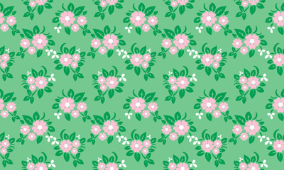 Spring floral pattern background with beautiful leaf and flower design.