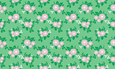 Spring floral pattern background with beautiful leaf and flower design.