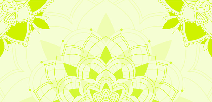 Mandala pattern on green background