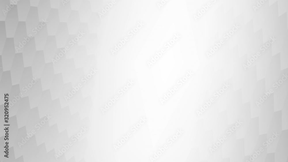 Canvas Prints 4k rotation slow abstract white and gray background of embossed surface hexagon,honeycomb modern hor
