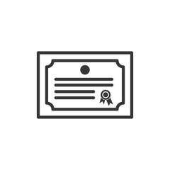 Certificate Icon Vector Illustration. Certificate Symbol Logo Template.