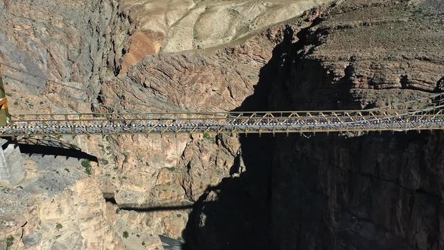 Aerial shot of asia's highest bridge ,chicham bridge | Coming close