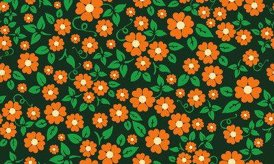 Antique flower pattern background for spring, with leaf and floral decorative.