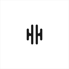 Letter HH Logo Icon template design in Vector illustration. Black Logo And White Backround 