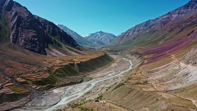 Aerial shot of pin valley national park | Moving up