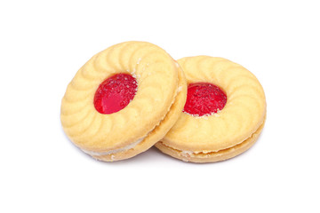 cookies with jam isolated on white background with clipping path.