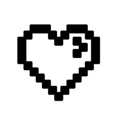 Pixel heart icon isolated on white background. Vector illustration